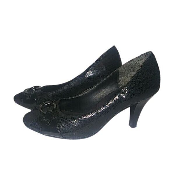 A2 by Aerosol Peep Toe Black Pumps -- Size 7.5 - Picture 7 of 8
